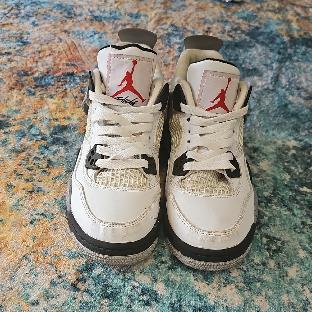 Jordan Kids White, Black & Red Retro Sneakers
